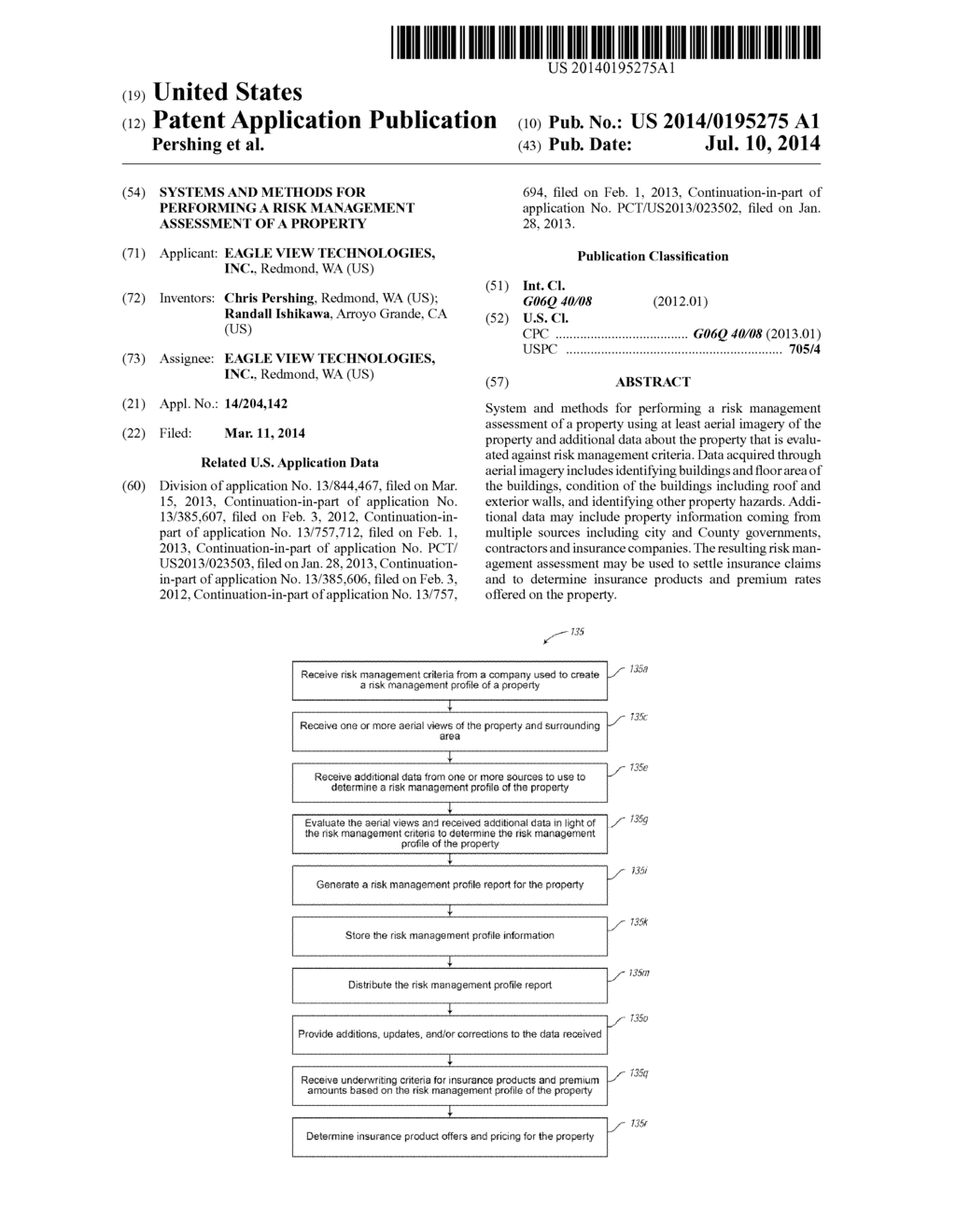 SYSTEMS AND METHODS FOR PERFORMING A RISK MANAGEMENT ASSESSMENT OF A     PROPERTY - diagram, schematic, and image 01