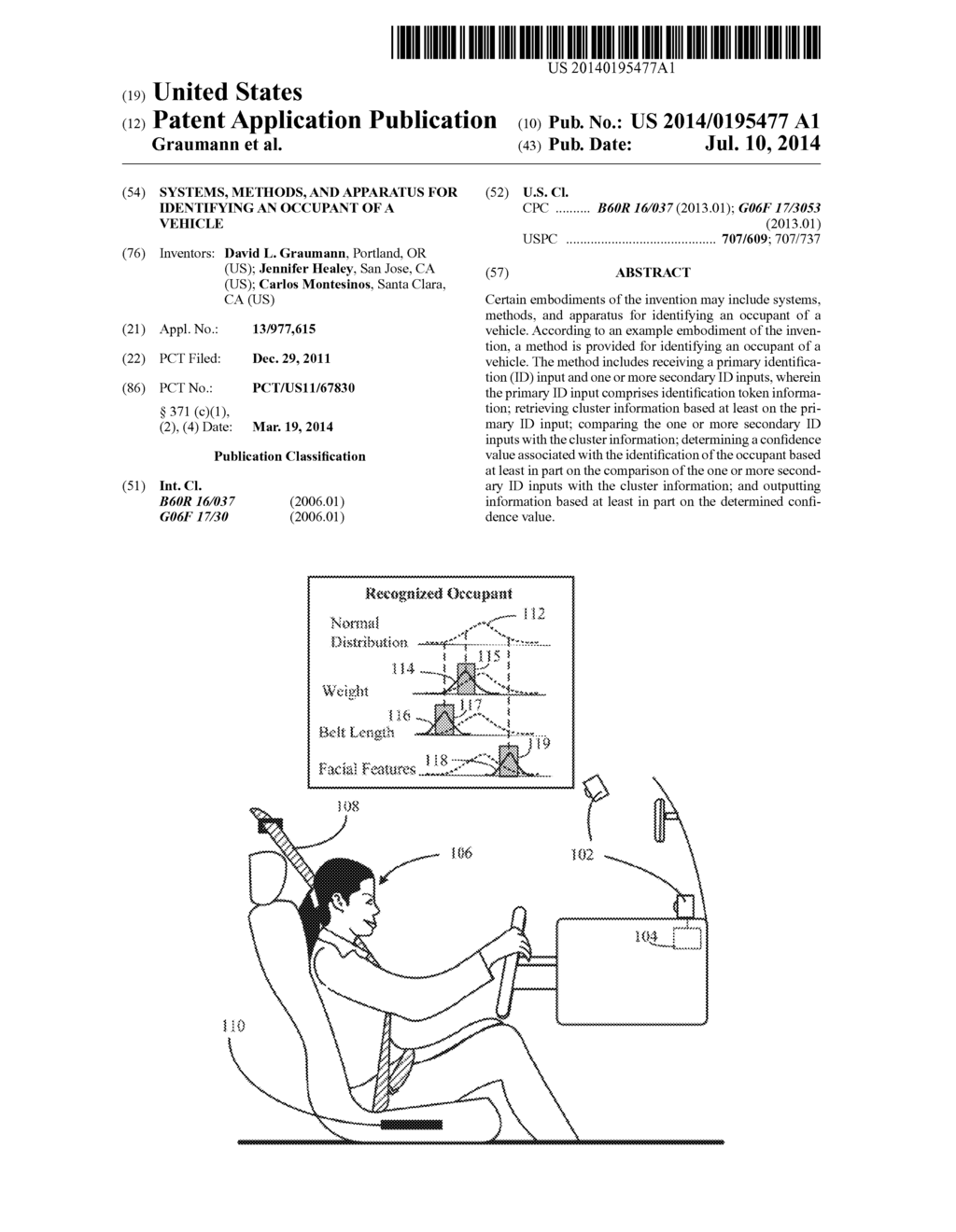 SYSTEMS, METHODS, AND APPARATUS FOR IDENTIFYING AN OCCUPANT OF A VEHICLE - diagram, schematic, and image 01