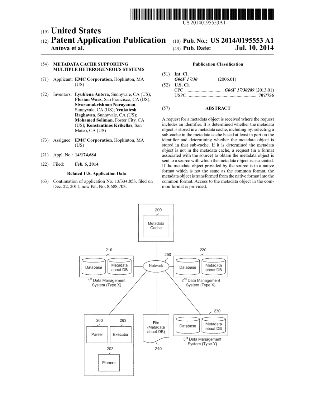 METADATA CACHE SUPPORTING MULTIPLE HETEROGENEOUS SYSTEMS - diagram, schematic, and image 01