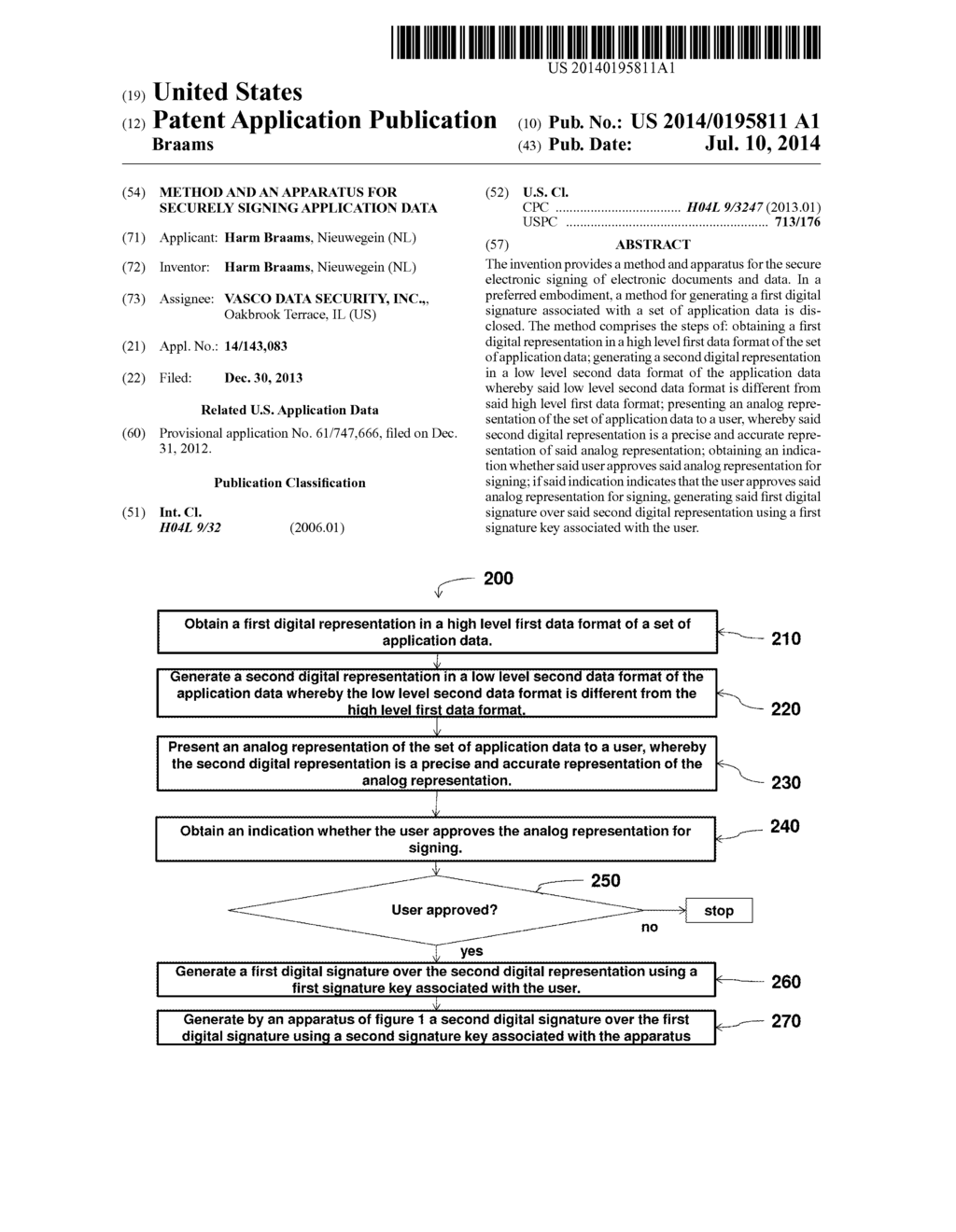 Method And An Apparatus For Securely Signing Application Data - diagram, schematic, and image 01