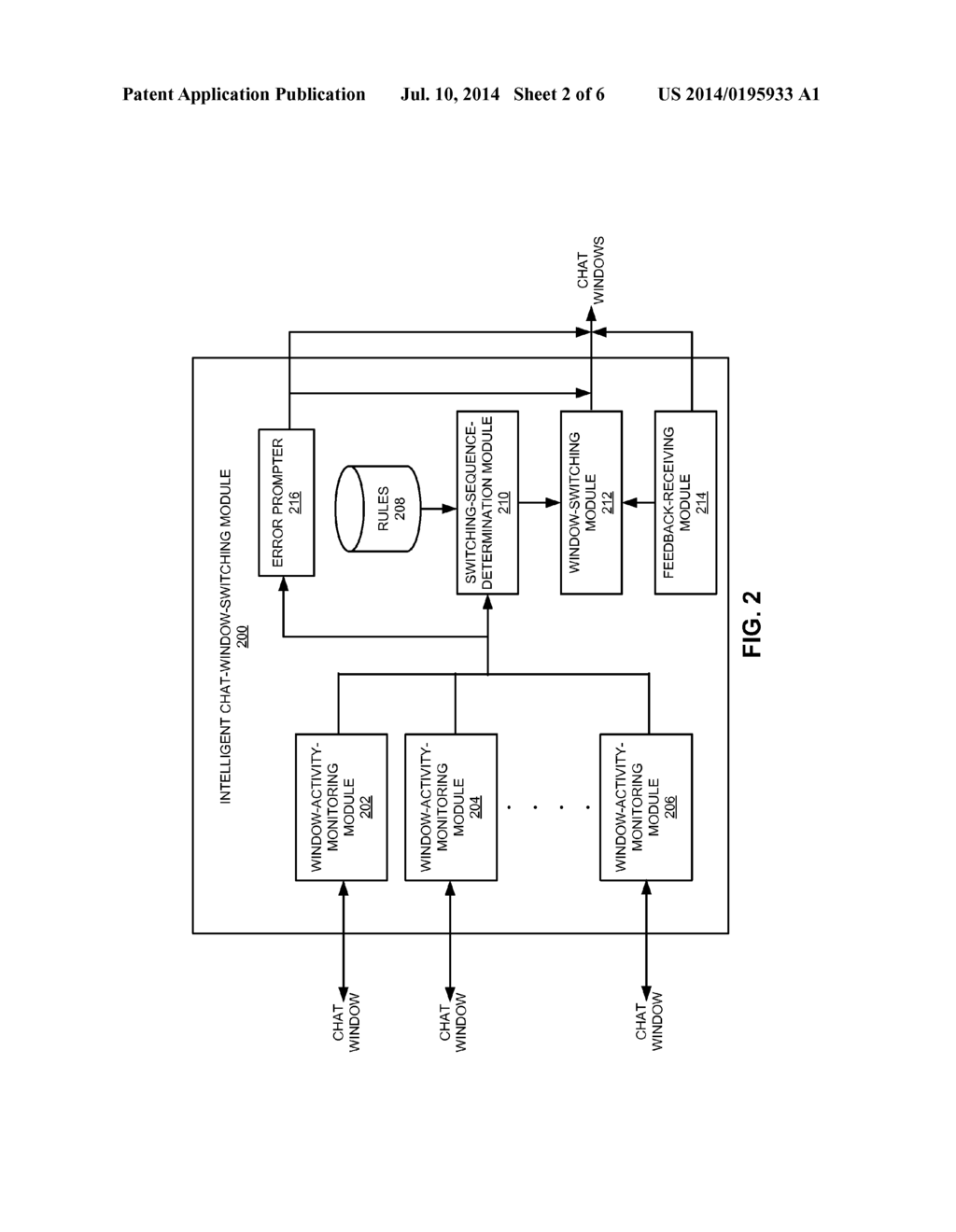 METHOD AND SYSTEM FOR AUTOMATIC SWITCHING BETWEEN CHAT WINDOWS - diagram, schematic, and image 03