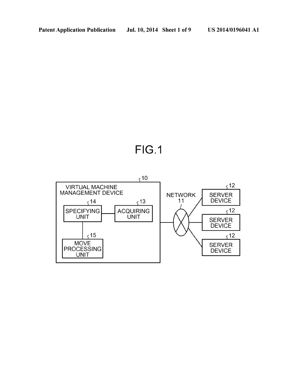 VIRTUAL MACHINE MANAGEMENT DEVICE, AND VIRTUAL MACHINE MOVE CONTROL METHOD - diagram, schematic, and image 02