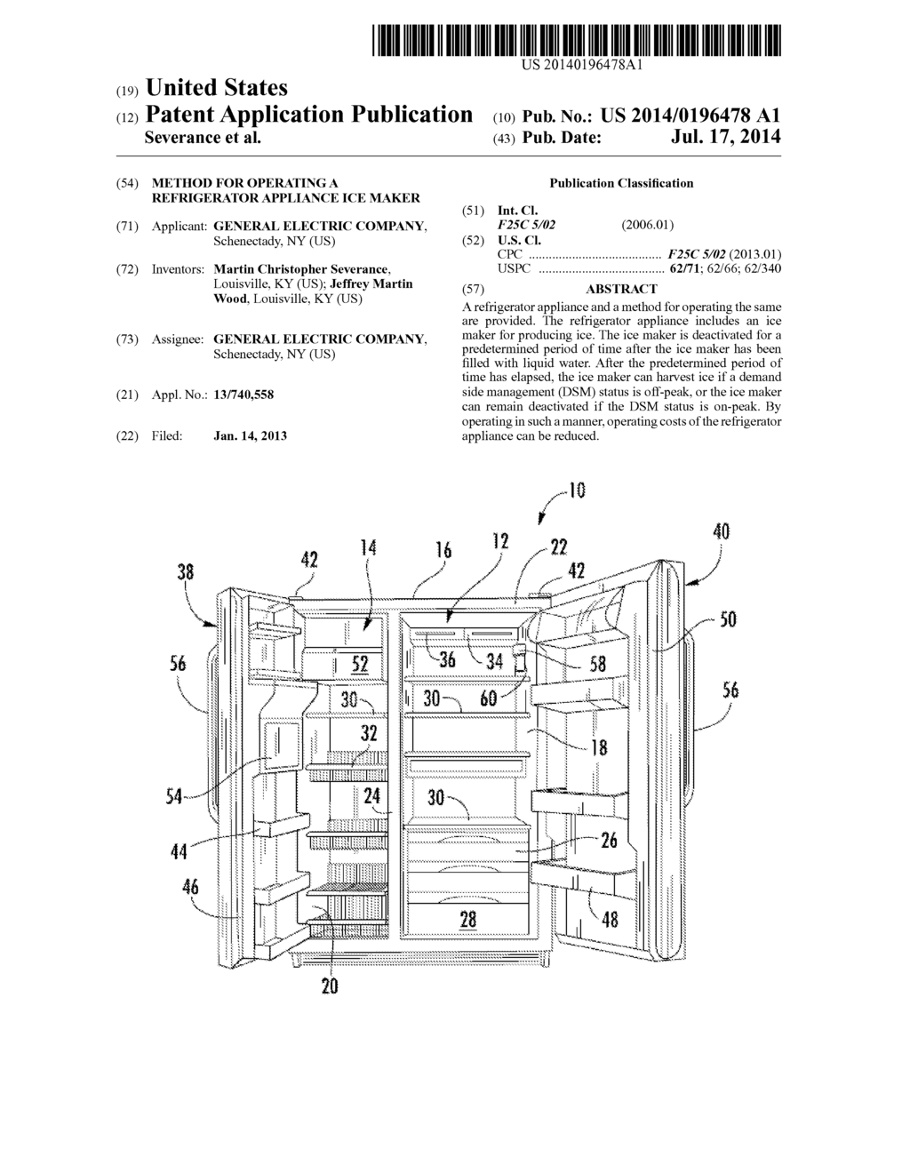 METHOD FOR OPERATING A REFRIGERATOR APPLIANCE ICE MAKER - diagram, schematic, and image 01