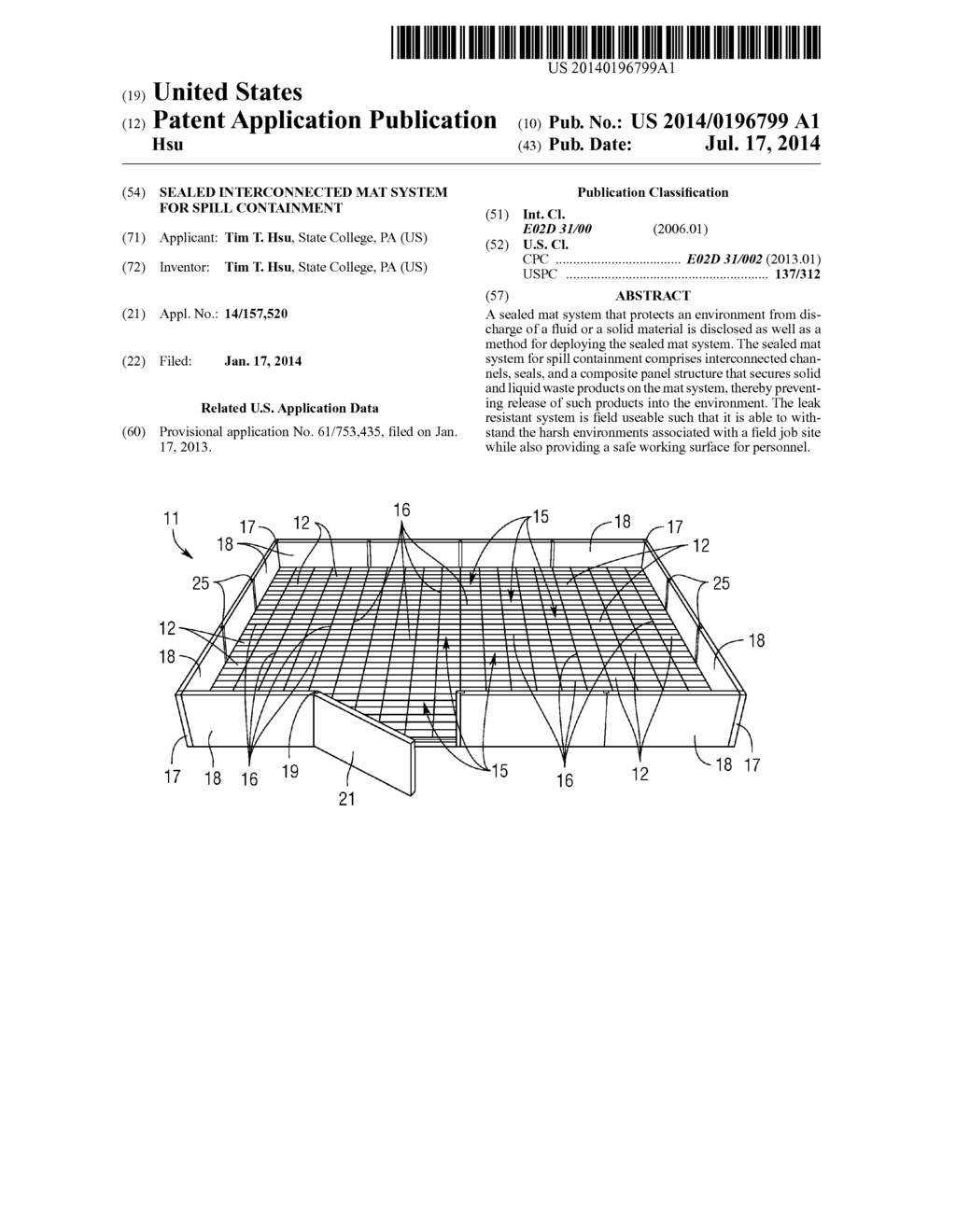 Sealed Interconnected Mat System for Spill Containment - diagram, schematic, and image 01