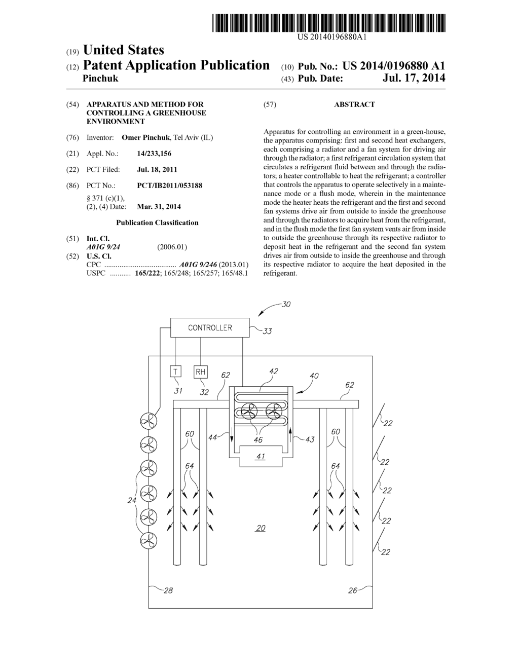 APPARATUS AND METHOD FOR CONTROLLING A GREENHOUSE ENVIRONMENT - diagram, schematic, and image 01