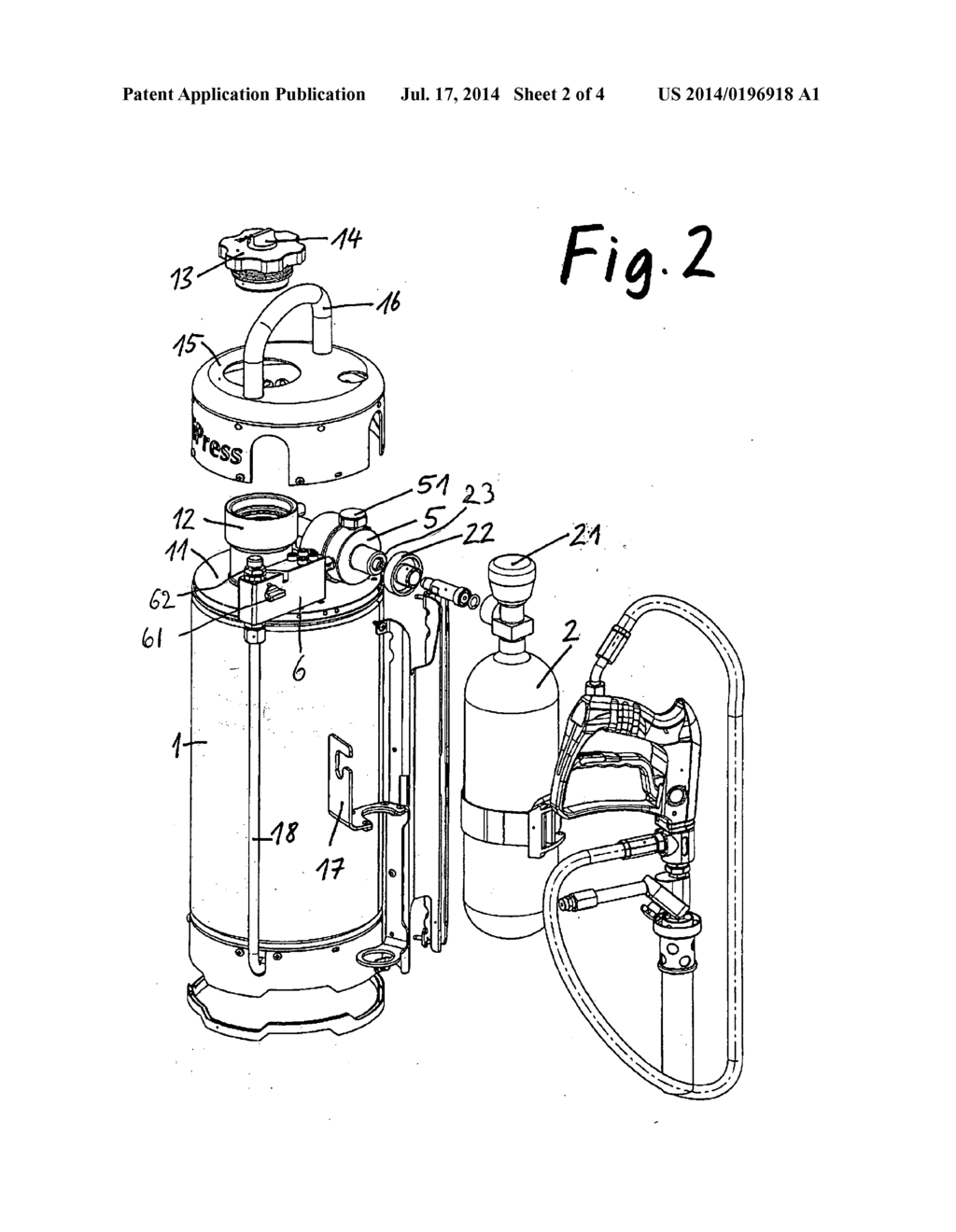 WATER/FOAM FIRE EXTINGUISHER WITH ADJUSTABLE FOAM CONSISTENCY - diagram, schematic, and image 03