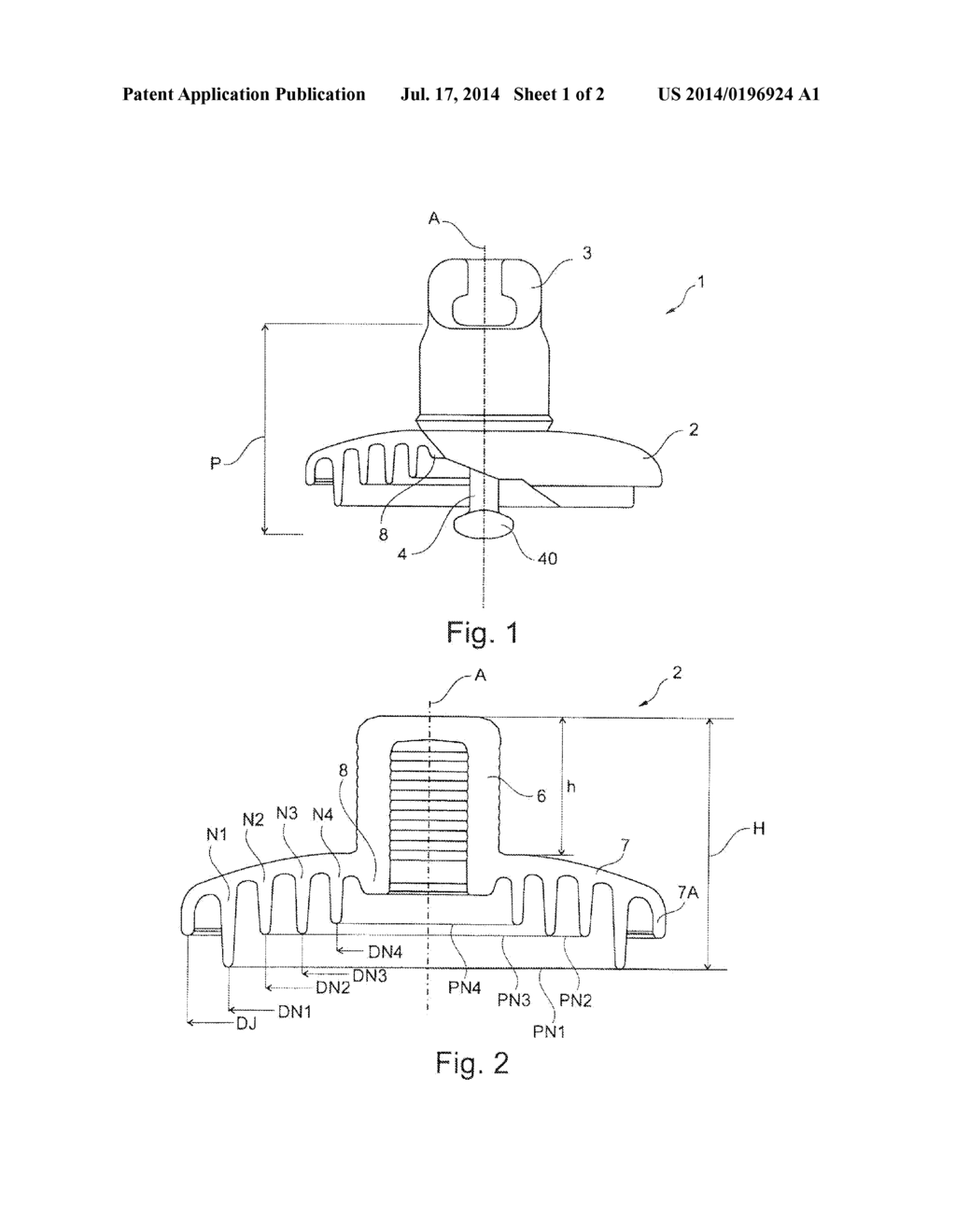 DIELECTRIC ELEMENT FOR A HIGH-VOLTAGE INSULATOR WITH GREAT TRACTION     STRENGTH - diagram, schematic, and image 02