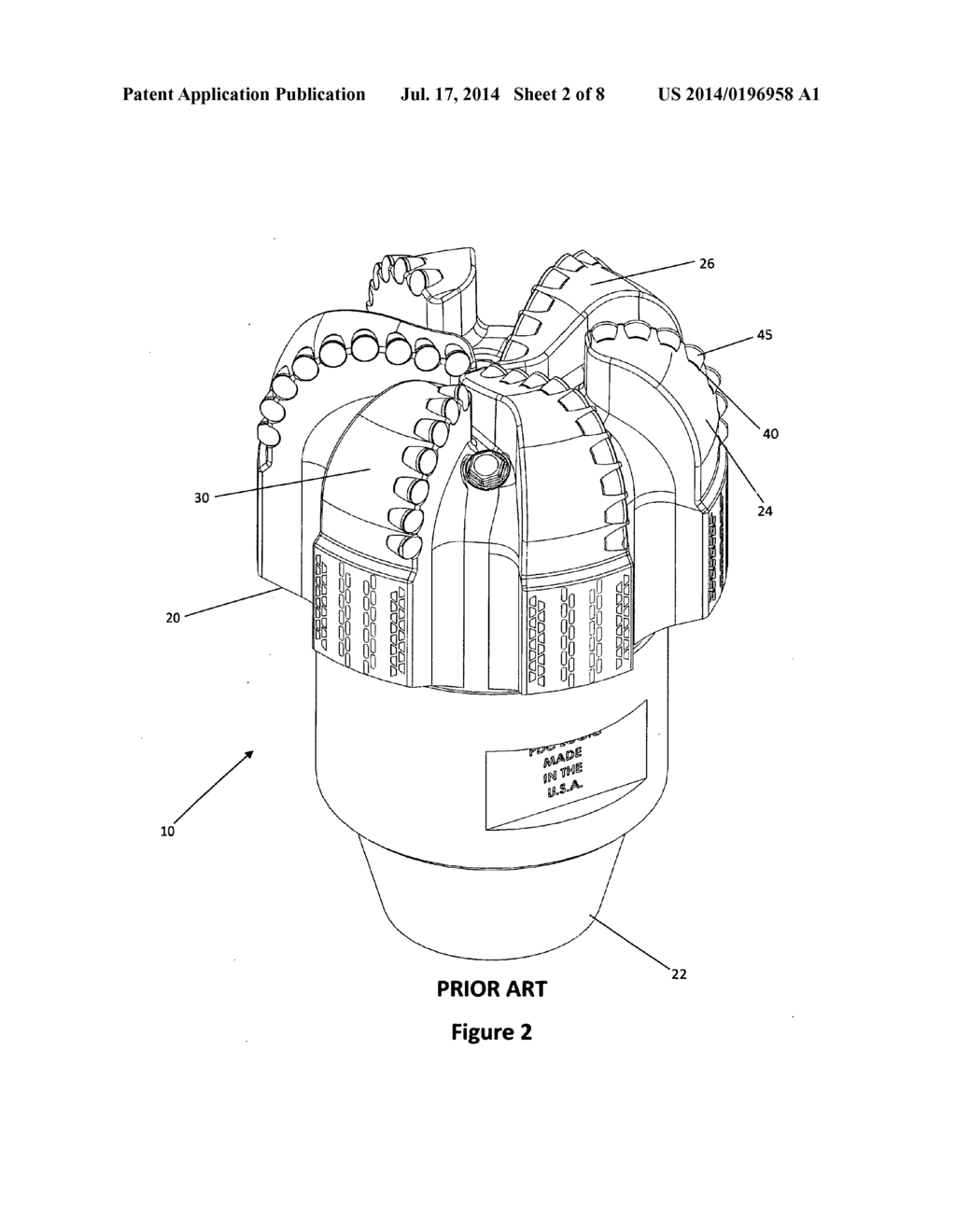 Increased point of contact Tungsten Carbide insert for fixed rotary drill     bit - diagram, schematic, and image 03