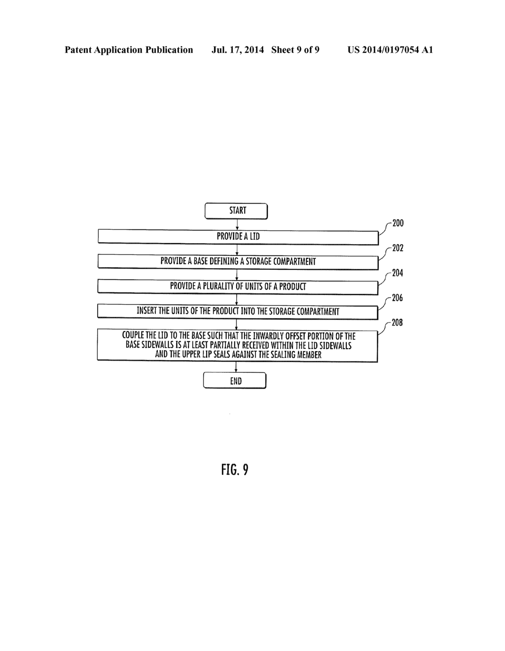 CONTAINER FOR SMOKELESS TOBACCO PRODUCTS AND RELATED PACKAGED PRODUCT     ASSEMBLY AND METHOD - diagram, schematic, and image 10