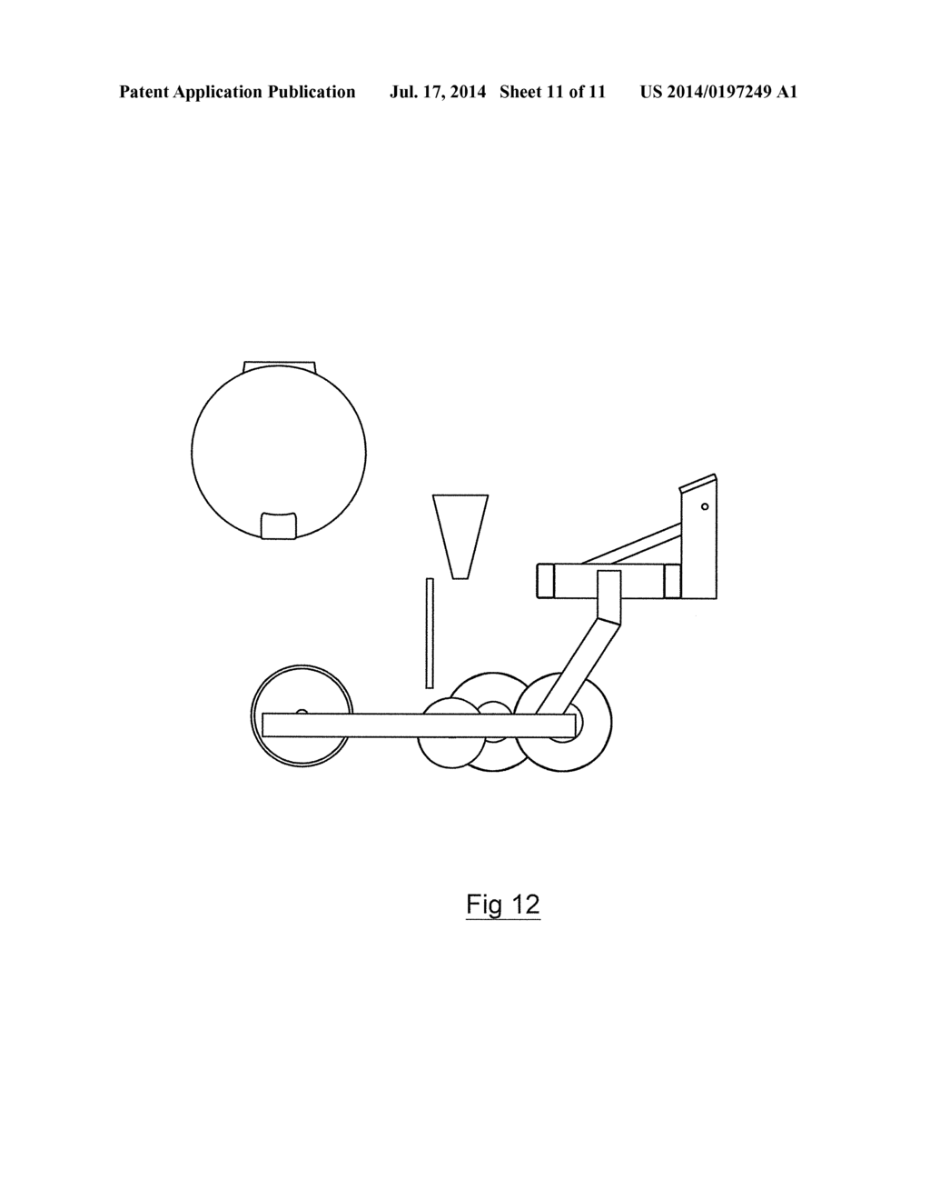 APPARATUS AND METHOD FOR NO-TILL INTER-ROW SIMULTANEOUS APPLICATION OF     HERBICIDE AND FERTILIZER, SOIL PREPARATION, AND SEEDING OF A COVER CROP     IN A STANDING CROP - diagram, schematic, and image 12