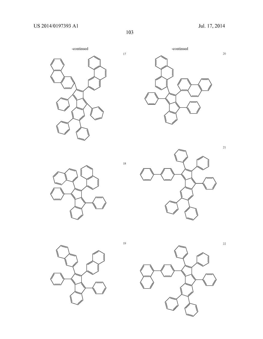 HYDROCARBON-BASED FUSED RING COMPOUND AND ORGANIC LIGHT EMITTING DEVICE     USING THE SAME - diagram, schematic, and image 108