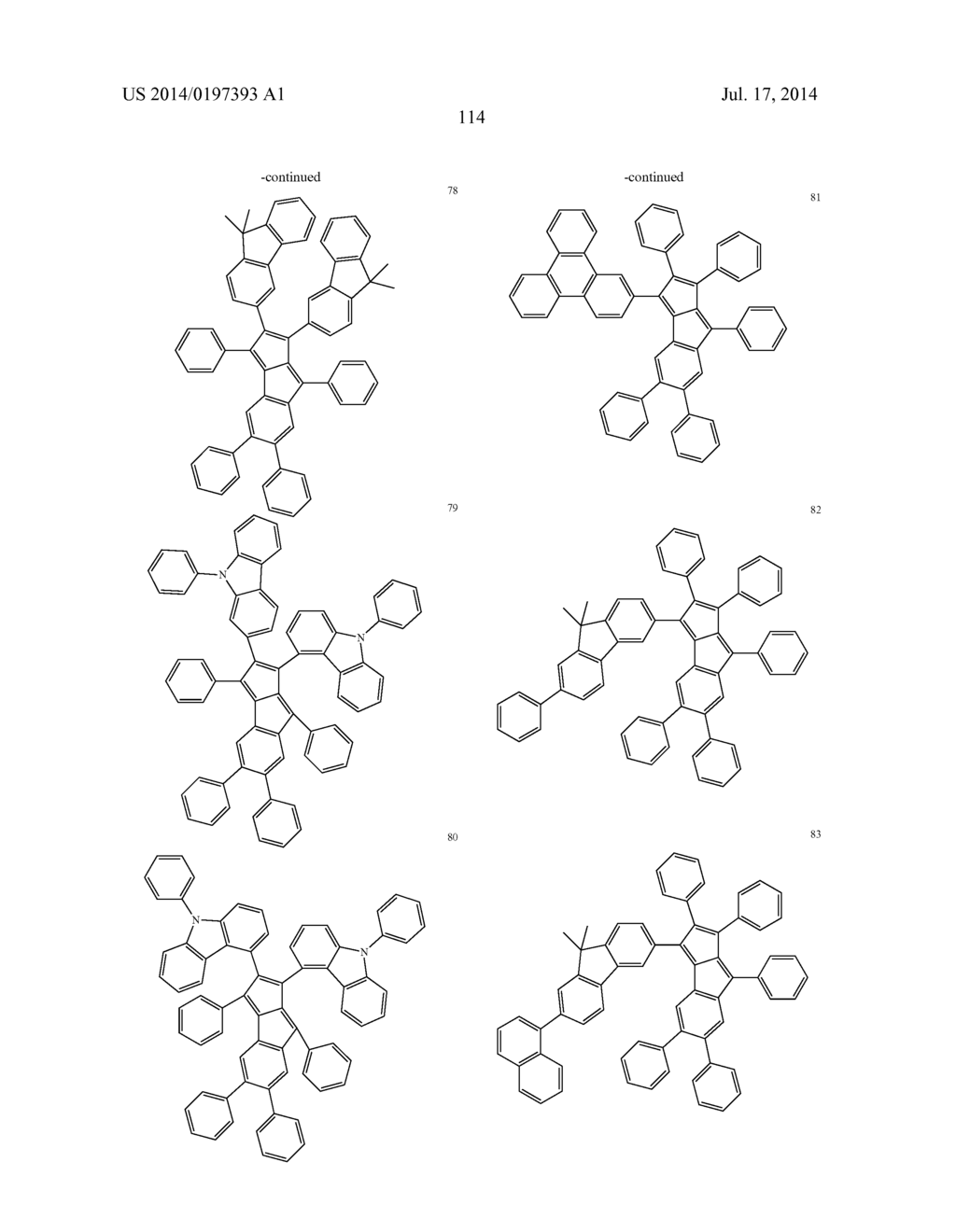 HYDROCARBON-BASED FUSED RING COMPOUND AND ORGANIC LIGHT EMITTING DEVICE     USING THE SAME - diagram, schematic, and image 119