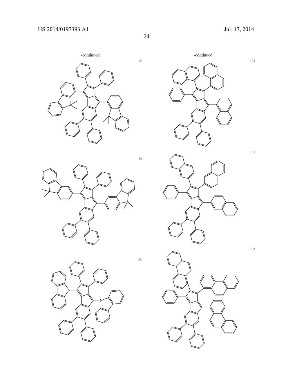 HYDROCARBON-BASED FUSED RING COMPOUND AND ORGANIC LIGHT EMITTING DEVICE     USING THE SAME - diagram, schematic, and image 29