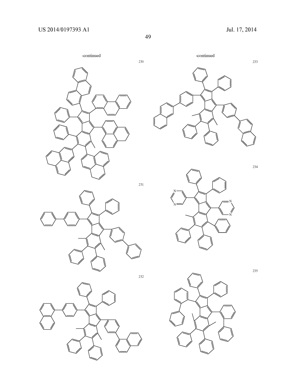 HYDROCARBON-BASED FUSED RING COMPOUND AND ORGANIC LIGHT EMITTING DEVICE     USING THE SAME - diagram, schematic, and image 54