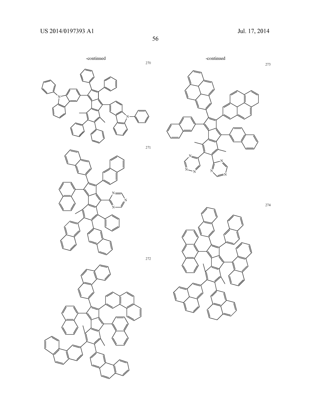 HYDROCARBON-BASED FUSED RING COMPOUND AND ORGANIC LIGHT EMITTING DEVICE     USING THE SAME - diagram, schematic, and image 61