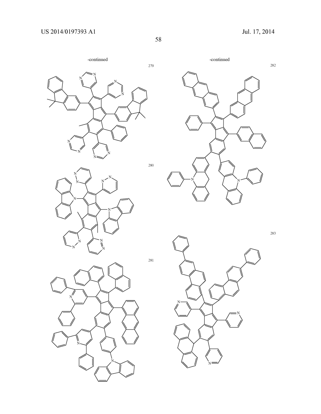 HYDROCARBON-BASED FUSED RING COMPOUND AND ORGANIC LIGHT EMITTING DEVICE     USING THE SAME - diagram, schematic, and image 63