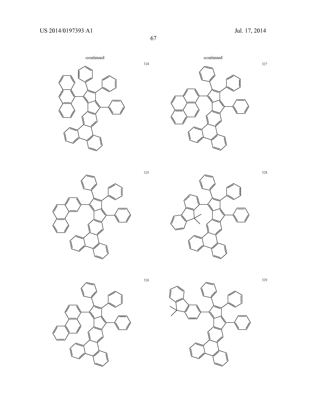 HYDROCARBON-BASED FUSED RING COMPOUND AND ORGANIC LIGHT EMITTING DEVICE     USING THE SAME - diagram, schematic, and image 72