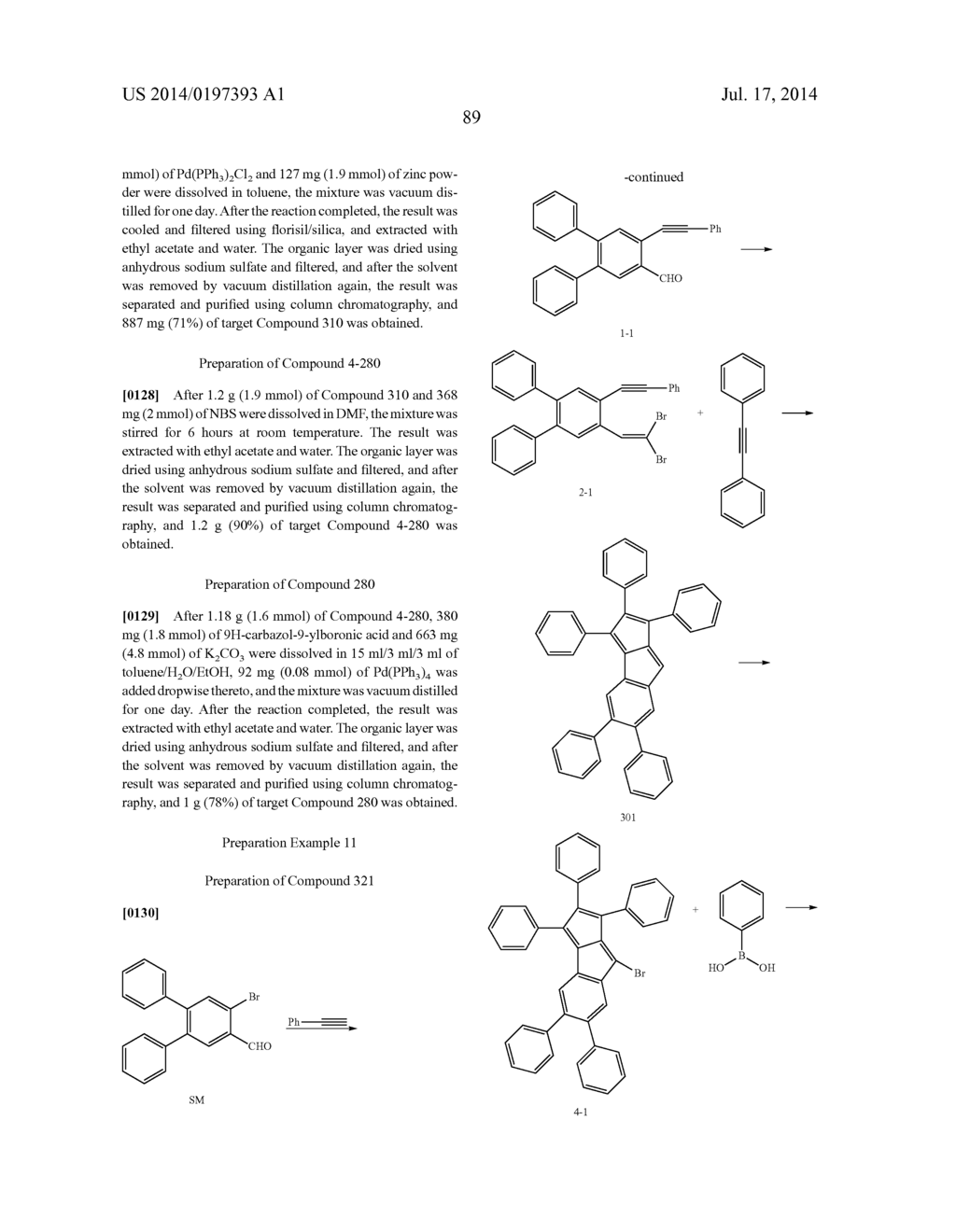 HYDROCARBON-BASED FUSED RING COMPOUND AND ORGANIC LIGHT EMITTING DEVICE     USING THE SAME - diagram, schematic, and image 94