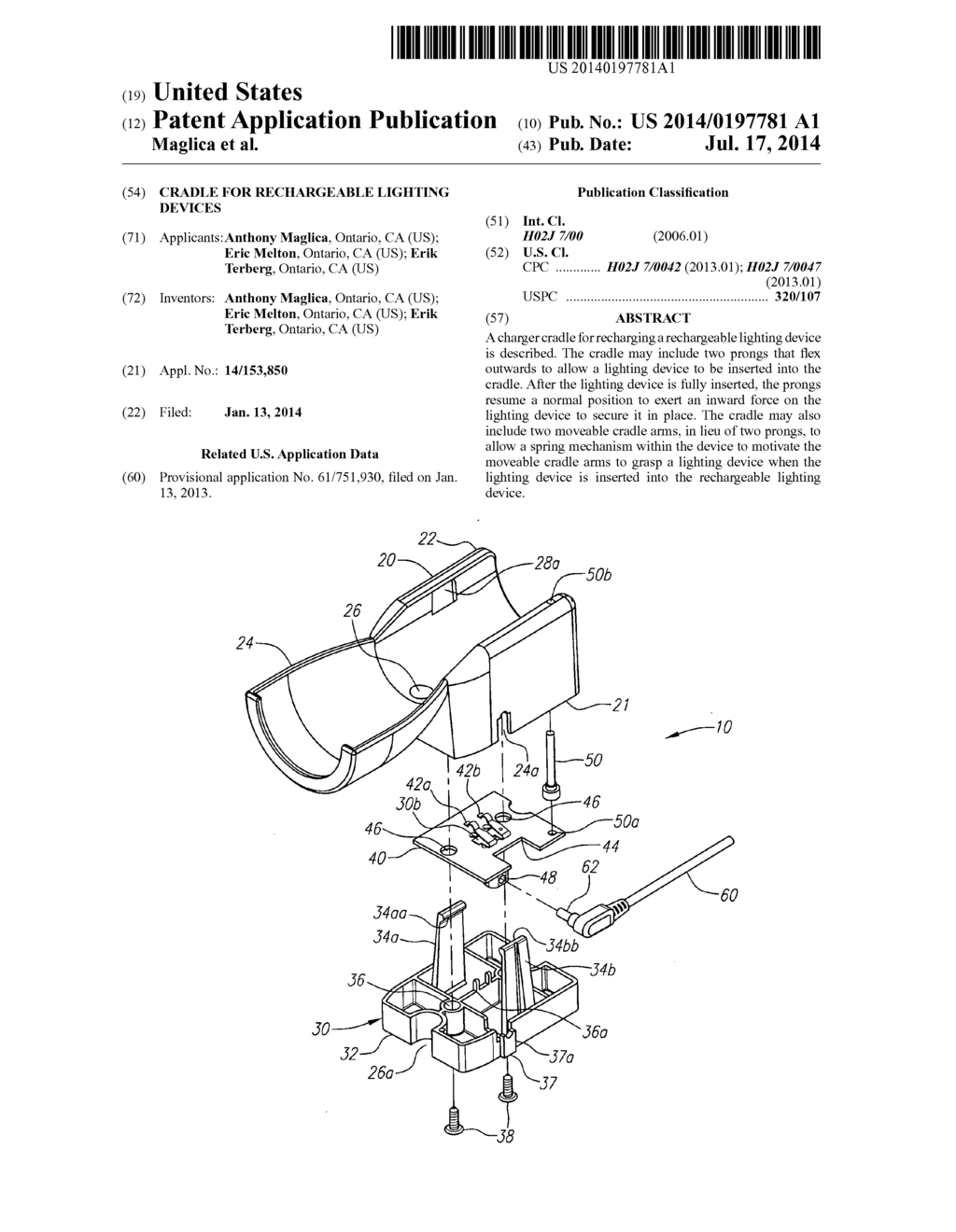 Cradle for Rechargeable Lighting Devices - diagram, schematic, and image 01