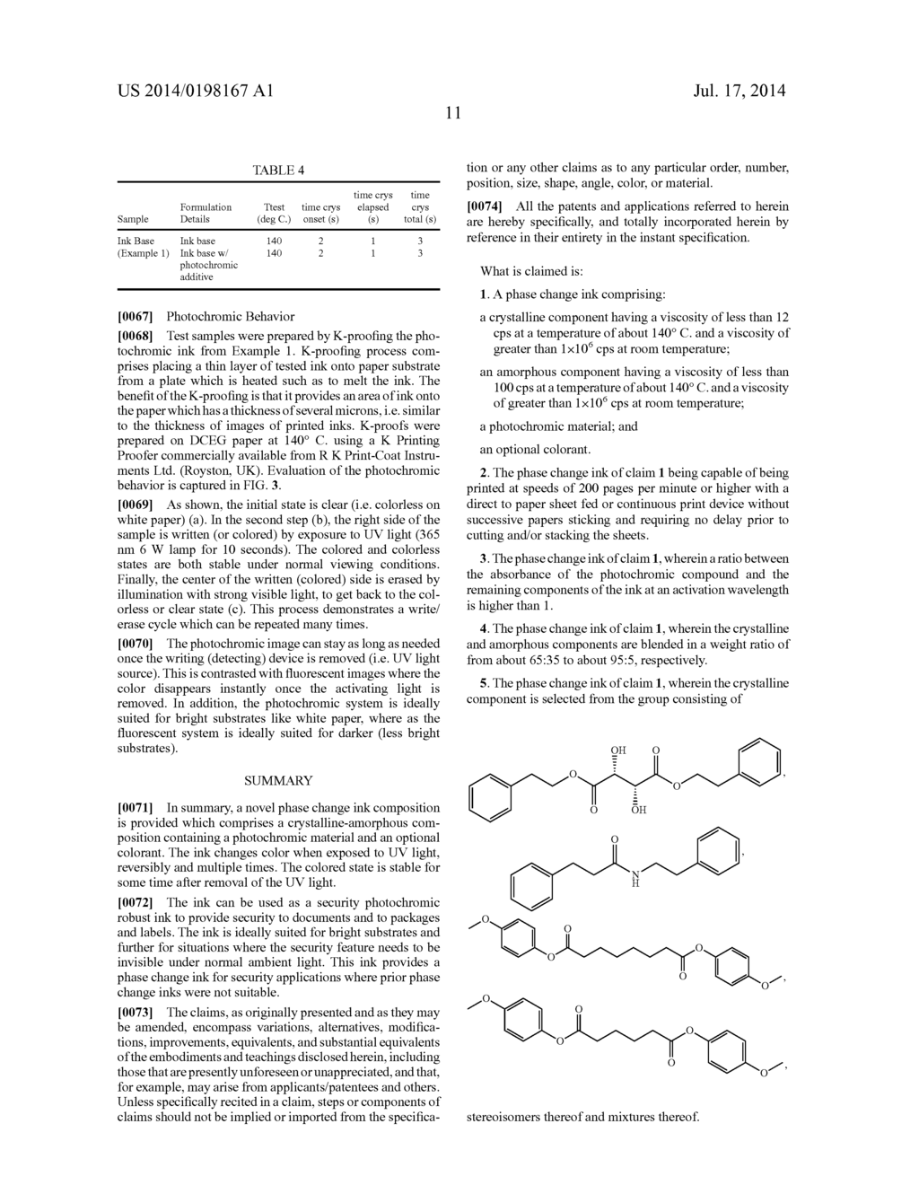 PHOTOCHROMIC PHASE CHANGE INK COMPOSITIONS - diagram, schematic, and image 14