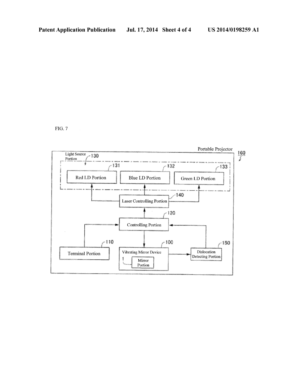 ELECTRONIC DEVICE HAVING A PROJECTOR FUNCTION AND A VIBRATING MIRROR     ELEMENT - diagram, schematic, and image 05