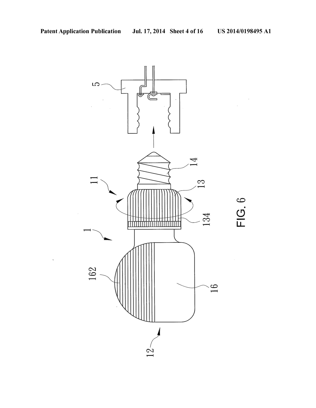 LED Bulb Laterally Installed and Projecting Light Beams onto Ground - diagram, schematic, and image 05