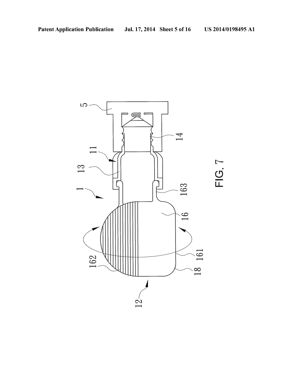 LED Bulb Laterally Installed and Projecting Light Beams onto Ground - diagram, schematic, and image 06