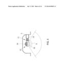 LED Bulb Laterally Installed and Projecting Light Beams onto Ground diagram and image