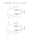 LED Bulb Laterally Installed and Projecting Light Beams onto Ground diagram and image