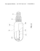 LED Bulb Laterally Installed and Projecting Light Beams onto Ground diagram and image