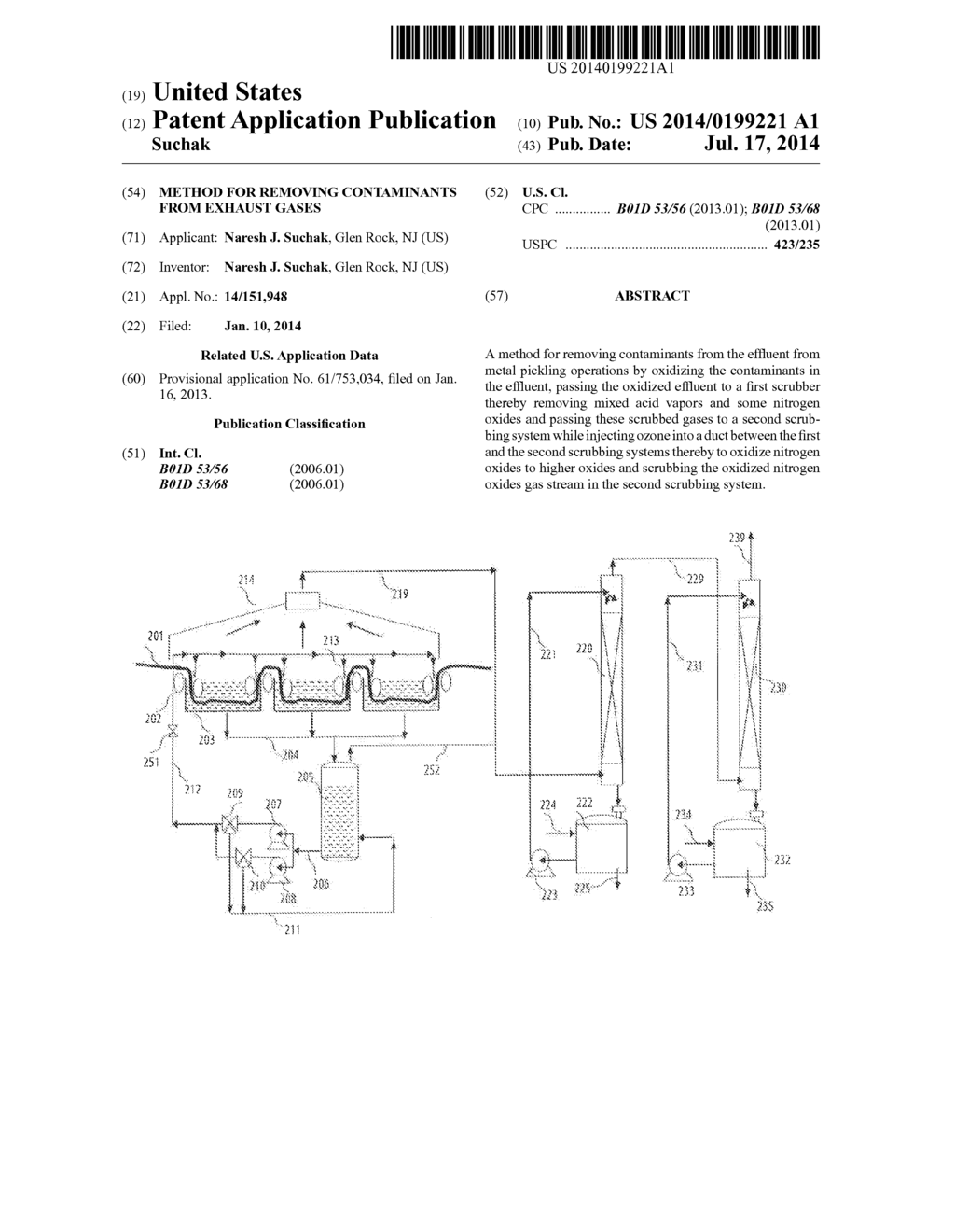 METHOD FOR REMOVING CONTAMINANTS FROM EXHAUST GASES - diagram, schematic, and image 01