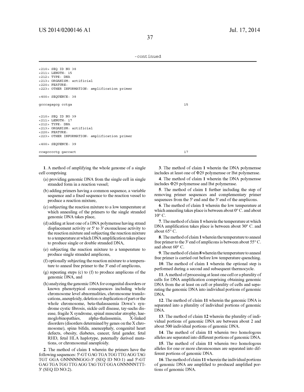 Methods of Amplifying Whole Genome of a Single Cell - diagram, schematic, and image 44