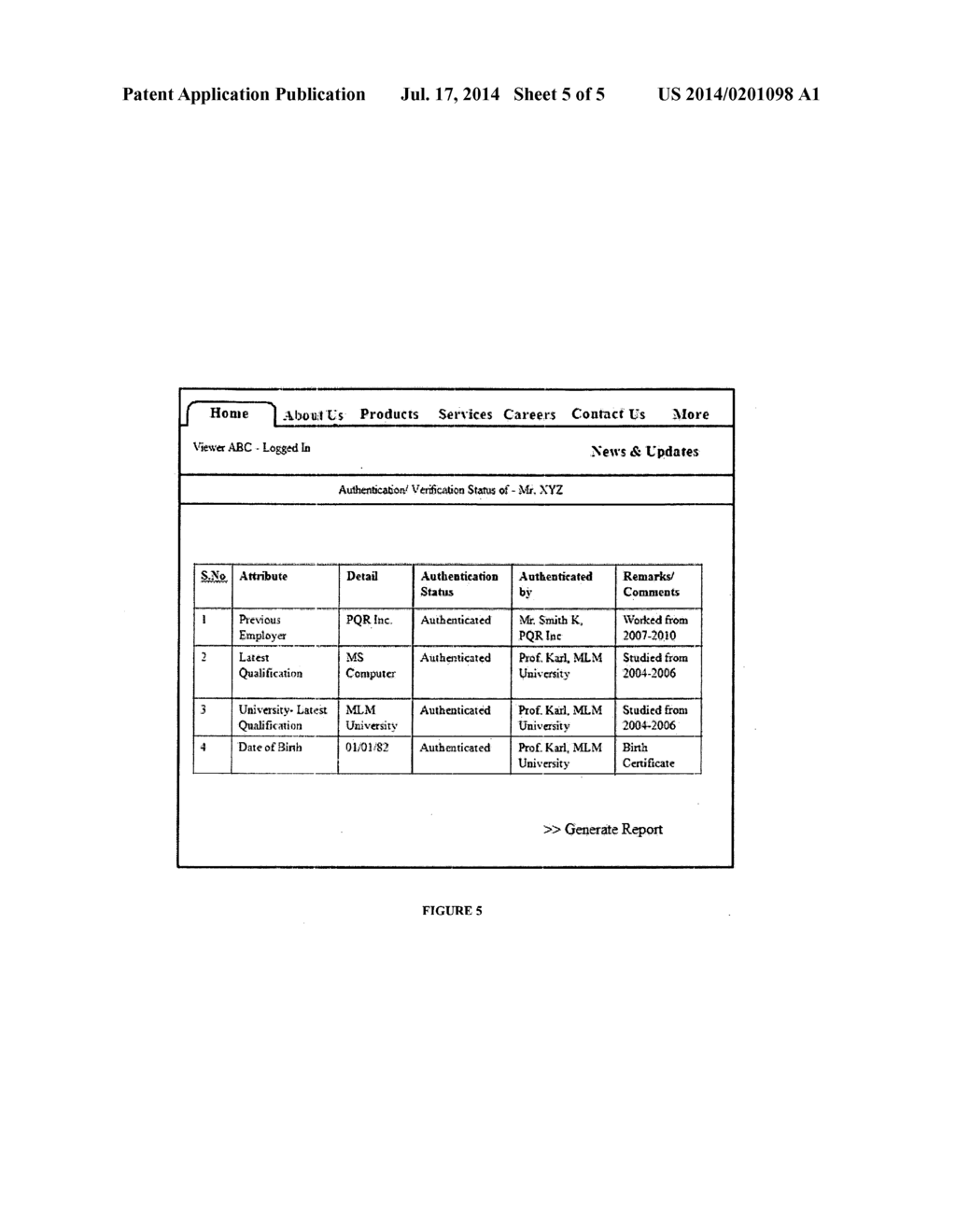 SYSTEM FOR CANDIDATE AUTHENTICATION AND METHODS THEREOF - diagram, schematic, and image 06