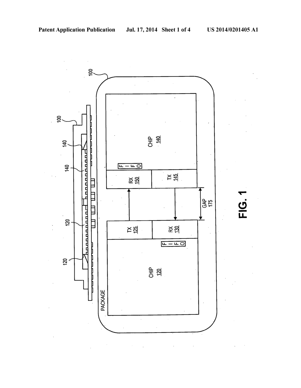 INTERCONNECTION OF MULTIPLE CHIPS IN A PACKAGE UTILIZING ON-PACKAGE     INPUT/OUTPUT INTERFACES - diagram, schematic, and image 02