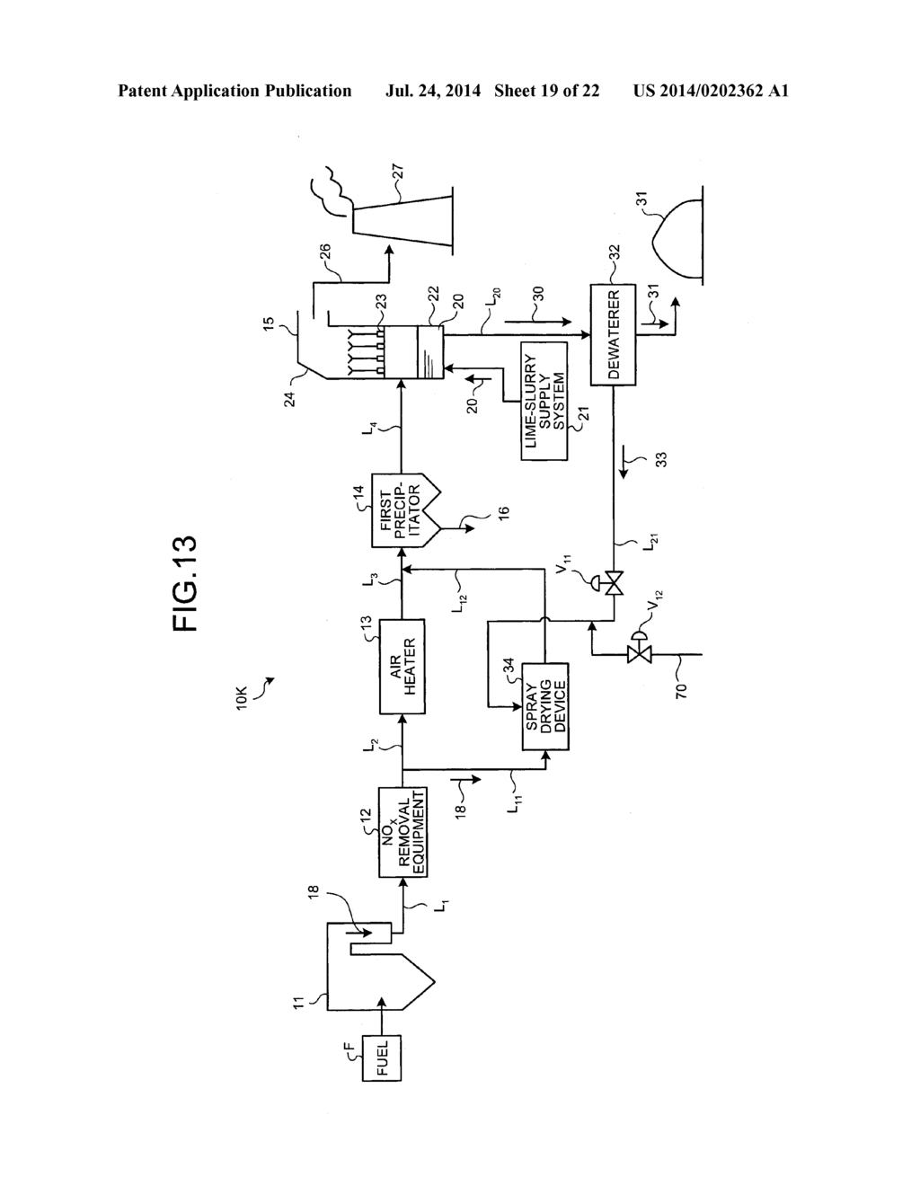 AIR POLLUTION CONTROL SYSTEM, AIR POLLUTION CONTROL METHOD, SPRAY DRYING     DEVICE OF DEWATERING FILTRATION FLUID FROM DESULFURIZATION DISCHARGED     WATER, AND METHOD THEREOF - diagram, schematic, and image 20