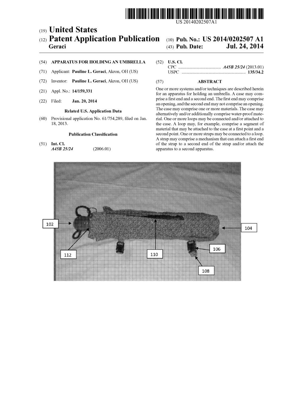 APPARATUS FOR HOLDING AN UMBRELLA - diagram, schematic, and image 01