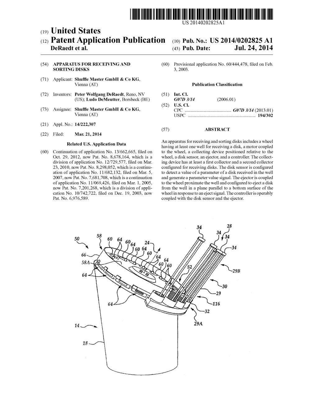 APPARATUS FOR RECEIVING AND SORTING DISKS - diagram, schematic, and image 01