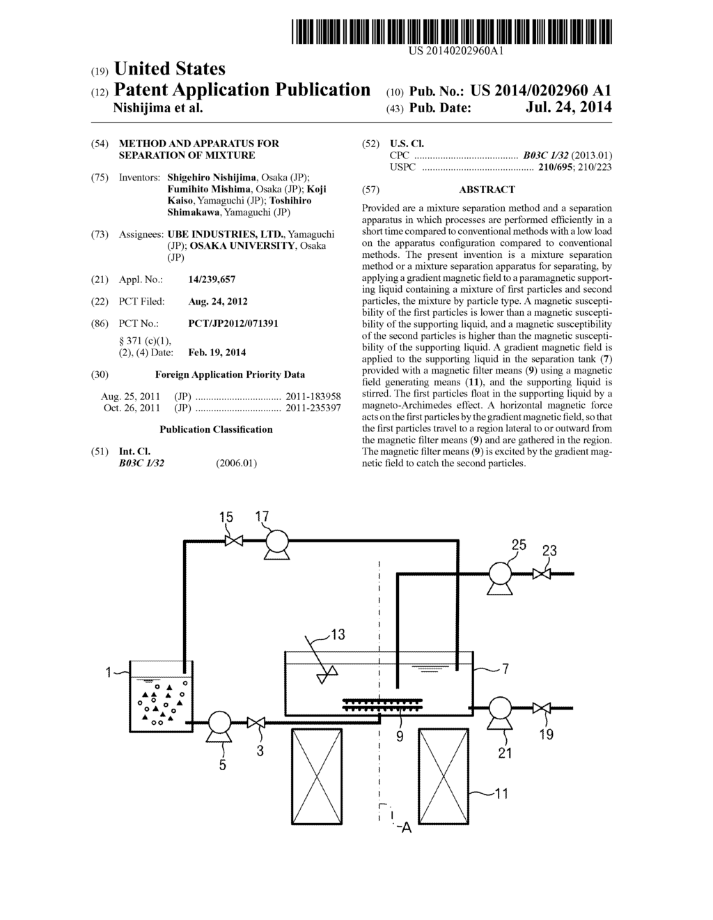 METHOD AND APPARATUS FOR SEPARATION OF MIXTURE - diagram, schematic, and image 01