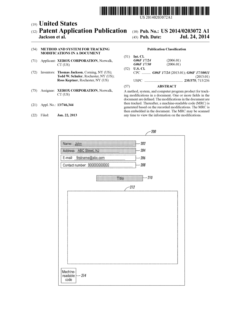 METHOD AND SYSTEM FOR TRACKING MODIFICATIONS IN A DOCUMENT - diagram, schematic, and image 01