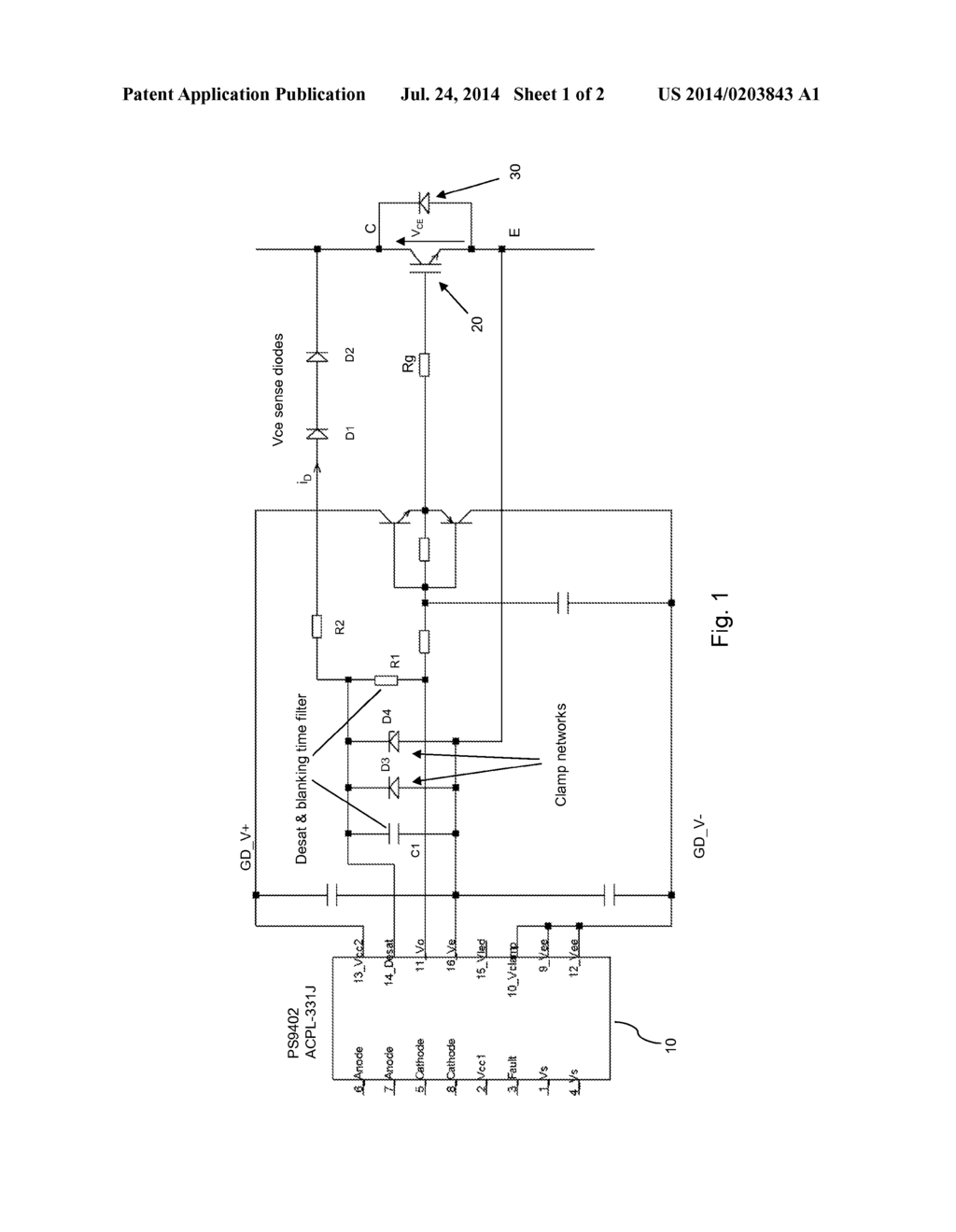 Desaturation Detection Circuit For Use Between The Desaturation Detection     Input Of An Optocoupler And The Output Of A Power Switching Device - diagram, schematic, and image 02