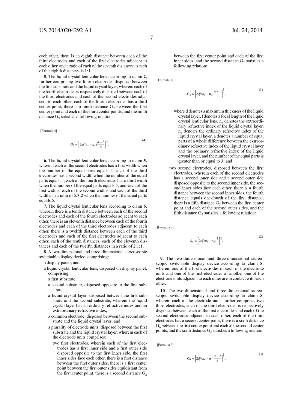 2D AND 3D SWITCHABLE DISPLAY DEVICE AND LIQUID CRYSTAL LENTICULAR LENS     THEREOF - diagram, schematic, and image 18