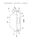 RACK-MOUNTABLE, TILTABLE SURGE PROTECTOR HOUSINGS FOR POWER SURGE     PROTECTOR ACCESSIBILITY, AND RELATED ASSEMBLIES, METHODS, AND BASE     STATION EQUIPMENT diagram and image