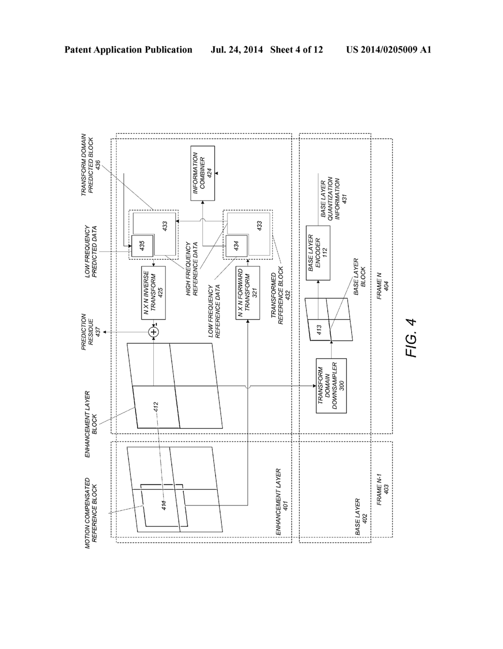 METHOD AND APPARATUS FOR SPATIALLY SCALABLE VIDEO COMPRESSION AND     TRANSMISSION - diagram, schematic, and image 05