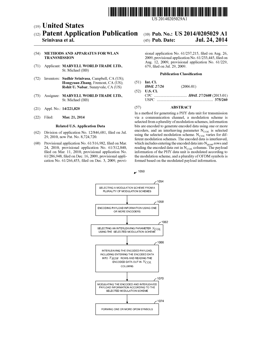 METHODS AND APPARATUS FOR WLAN TRANSMISSION - diagram, schematic, and image 01