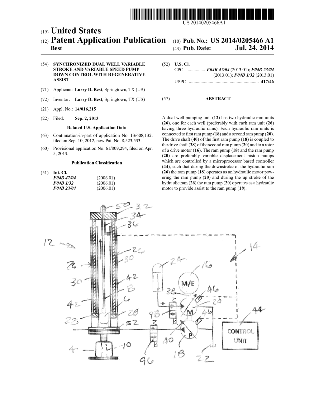 SYNCHRONIZED DUAL WELL VARIABLE STROKE AND VARIABLE SPEED PUMP DOWN     CONTROL WITH REGENERATIVE ASSIST - diagram, schematic, and image 01