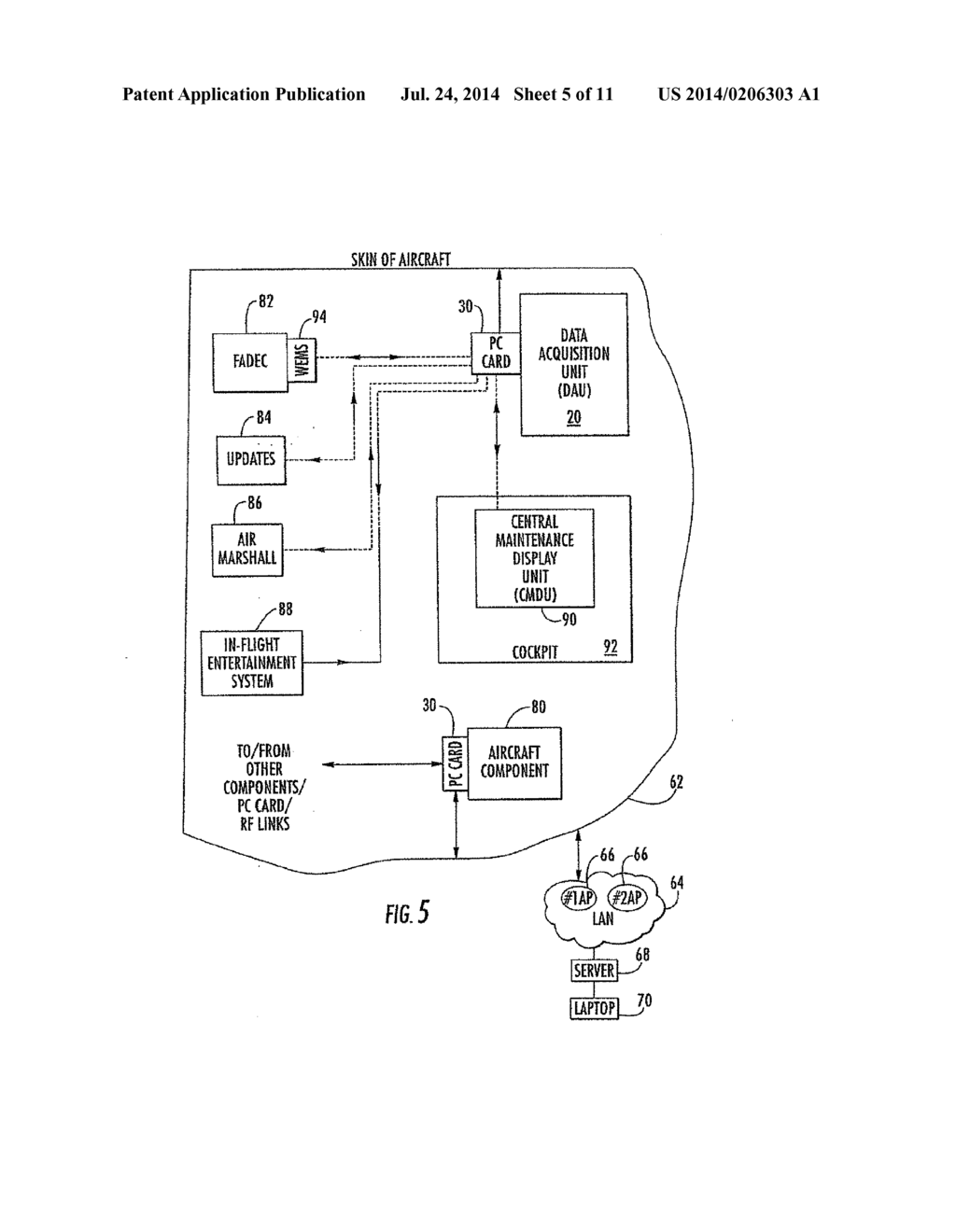 SYSTEM AND METHOD OF TRANSMITTING DATA FROM AN AIRCRAFT - diagram, schematic, and image 06