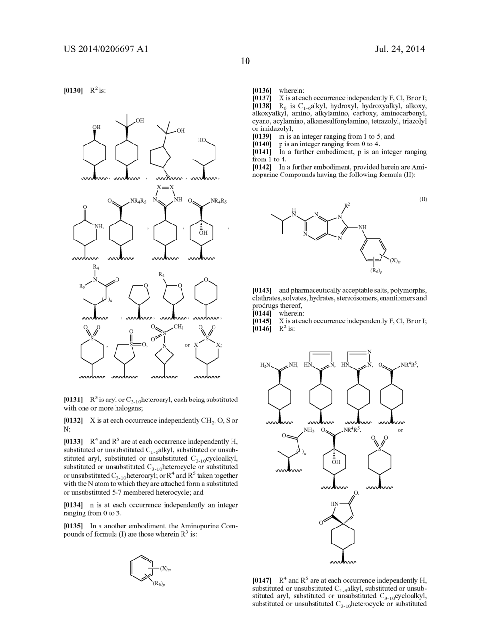 HALOARYL SUBSTITUTED AMINOPURINES, COMPOSITIONS THEREOF,AND METHODS OF     TREATMENT THEREWITH - diagram, schematic, and image 11