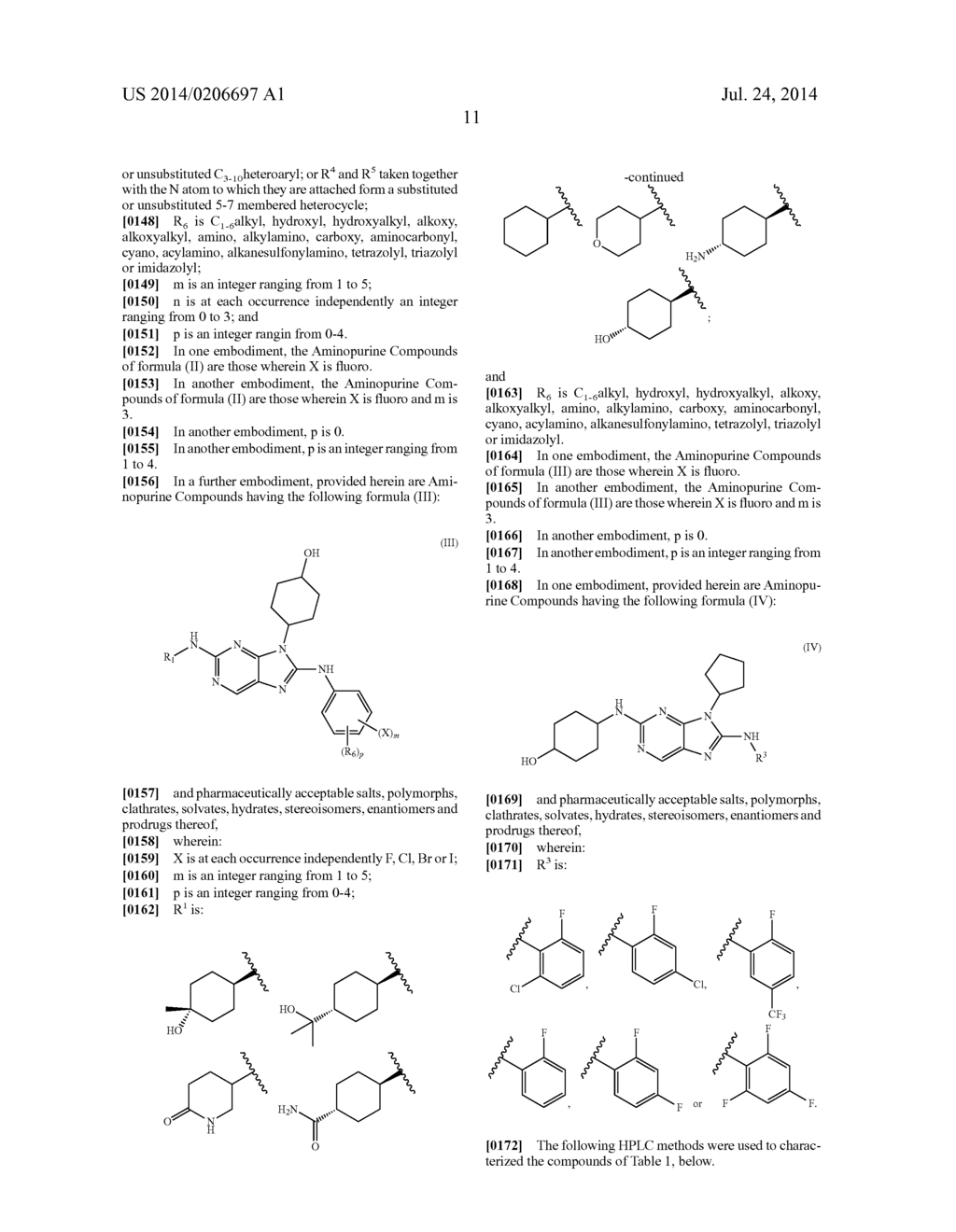 HALOARYL SUBSTITUTED AMINOPURINES, COMPOSITIONS THEREOF,AND METHODS OF     TREATMENT THEREWITH - diagram, schematic, and image 12