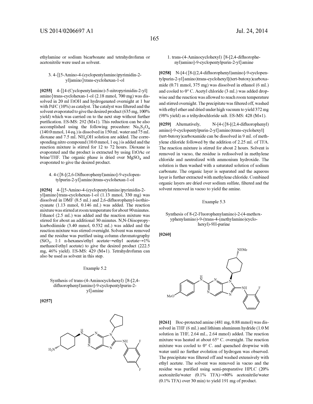 HALOARYL SUBSTITUTED AMINOPURINES, COMPOSITIONS THEREOF,AND METHODS OF     TREATMENT THEREWITH - diagram, schematic, and image 166