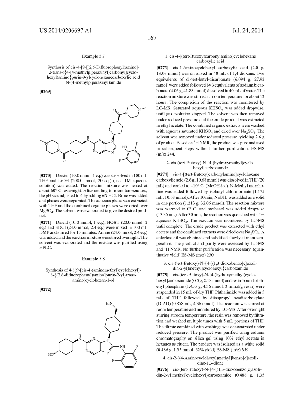 HALOARYL SUBSTITUTED AMINOPURINES, COMPOSITIONS THEREOF,AND METHODS OF     TREATMENT THEREWITH - diagram, schematic, and image 168